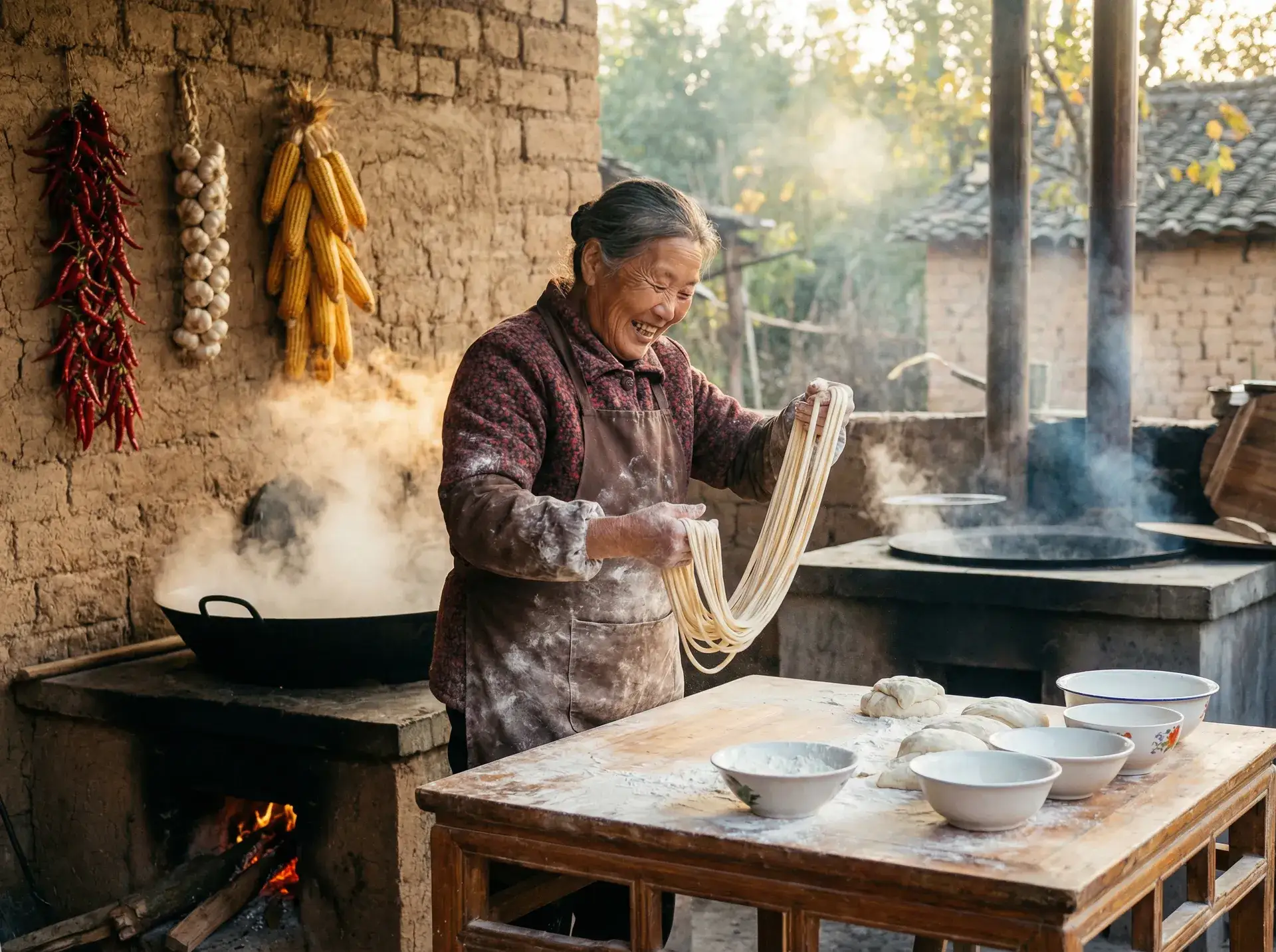 农家大嫂手擀面 - 高清无码在线观看 乡村美食